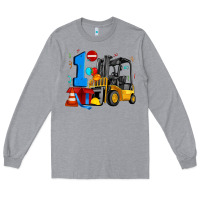 Heather Grey forklift birthday one Long Sleeve Tee - Artiststas