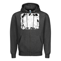 Charcoal Heather cowhide frames background Zipper Hoodie - RanaPortraitStore