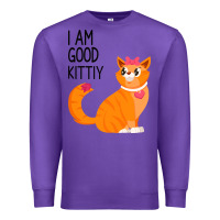 Purple I Am Good Kittiy Premium Sweatshirt - Bettercallsaul