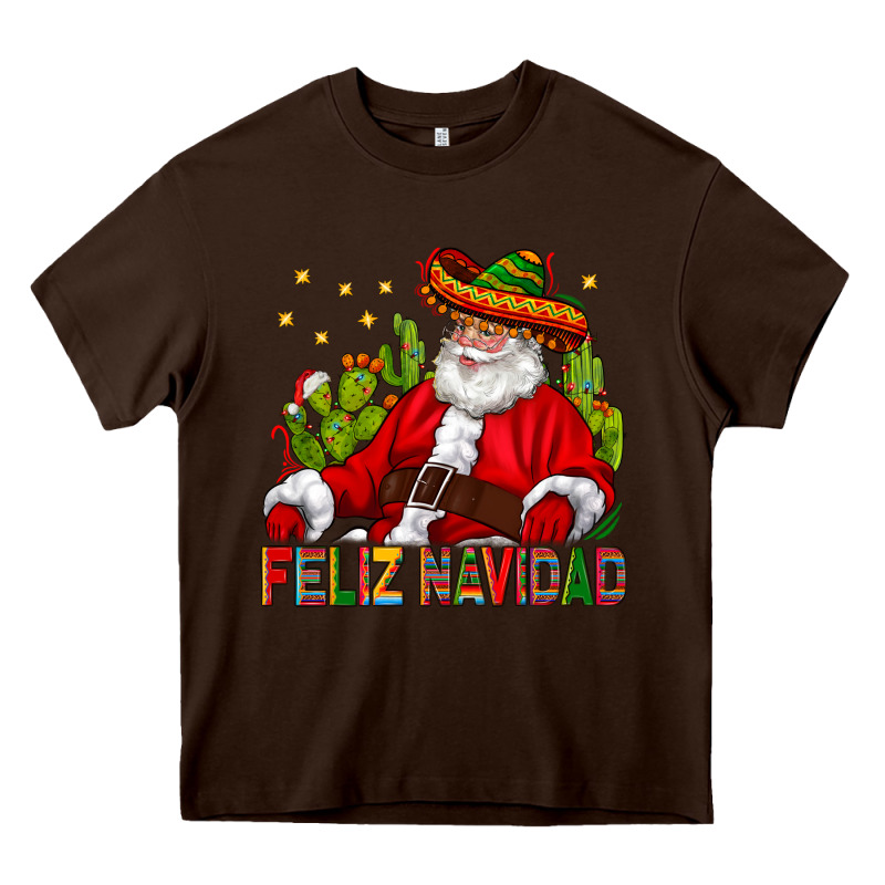 Feliz Navidad Santa With Cactus Heavy Core Tee by BundleAndBundleShop | Teevron