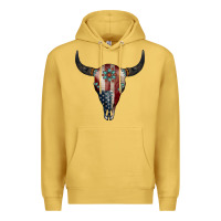 Antique Gold American Bull Skull Gemstone Premium Hoodie - Jasminsmagicworld