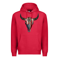 Cardinal American Bull Skull Gemstone Premium Hoodie - Jasminsmagicworld