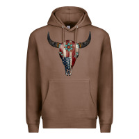 Chestnut American Bull Skull Gemstone Premium Hoodie - Jasminsmagicworld