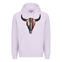 Lilac American Bull Skull Gemstone Premium Hoodie - Jasminsmagicworld