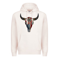 Pale Pink American Bull Skull Gemstone Premium Hoodie - Jasminsmagicworld