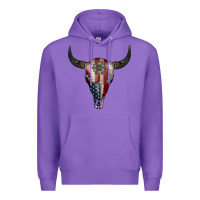 Purple American Bull Skull Gemstone Premium Hoodie - Jasminsmagicworld