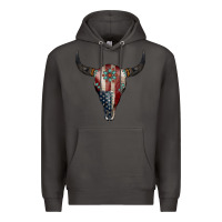 Smoke American Bull Skull Gemstone Premium Hoodie - Jasminsmagicworld