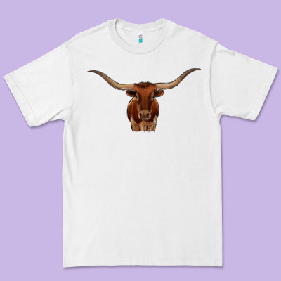 Texas Longhorn Illustration Premium Tee Designed By Cowhidedigitalart