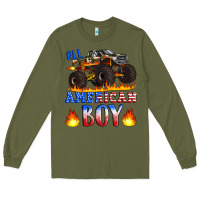 Army Green all american boy monster truck Long Sleeve Tee - Artiststas