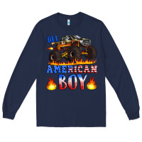 Navy all american boy monster truck Long Sleeve Tee - Artiststas