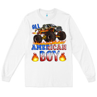 White all american boy monster truck Long Sleeve Tee - Artiststas