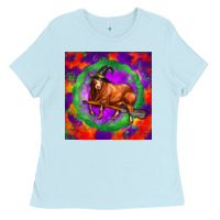 Halloween Red Angus Bull Ladies Tee | Teevron