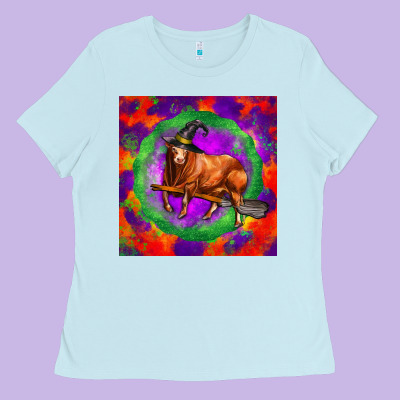 Halloween Red Angus Bull Ladies Tee Designed By Lillyallendesigns