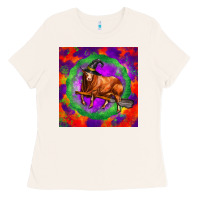 Bone halloween red angus bull Ladies Tee - LillyAllenDesigns