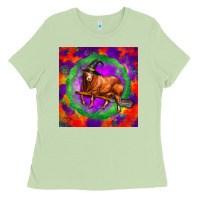 Matcha halloween red angus bull Ladies Tee - LillyAllenDesigns