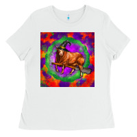White halloween red angus bull Ladies Tee - LillyAllenDesigns