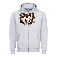 Heather Grey cowhide Zipper Hoodie - RanaPortraitStore