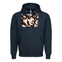 Navy cowhide Zipper Hoodie - RanaPortraitStore
