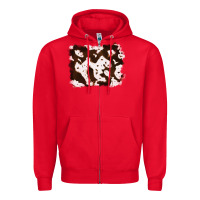 Red cowhide Zipper Hoodie - RanaPortraitStore