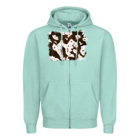 Seafoam cowhide Zipper Hoodie - RanaPortraitStore