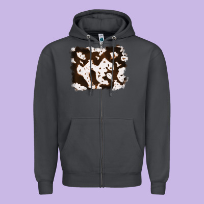 Cowhide Zipper Hoodie Designed By Ranaportraitstore