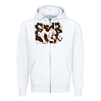 White cowhide Zipper Hoodie - RanaPortraitStore