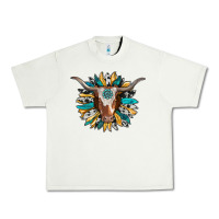 Pistachio texas longhorn sunflower background Urban Heavy Tee - RanaPortraitStore