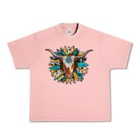 Salmon texas longhorn sunflower background Urban Heavy Tee - RanaPortraitStore