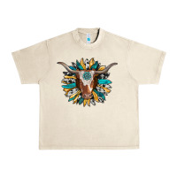 Sandshell texas longhorn sunflower background Urban Heavy Tee - RanaPortraitStore