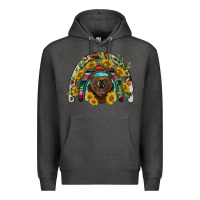 Charcoal Heather bear rainbow Premium Hoodie - BarkalooDesign