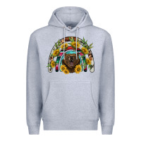 Heather Grey bear rainbow Premium Hoodie - BarkalooDesign