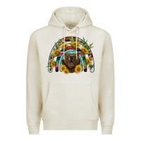 Oatmeal Heather bear rainbow Premium Hoodie - BarkalooDesign