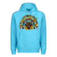Ocean Blue bear rainbow Premium Hoodie - BarkalooDesign