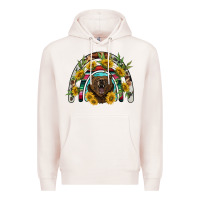 Pale Pink bear rainbow Premium Hoodie - BarkalooDesign