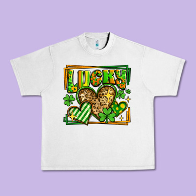 Lucky St Patricks Day Hearts Urban Heavy Tee Designed By Lillyallendesigns