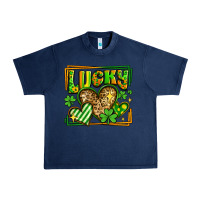 Navy lucky st patricks day hearts Urban Heavy Tee - LillyAllenDesigns