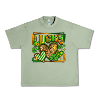 Oil Green lucky st patricks day hearts Urban Heavy Tee - LillyAllenDesigns