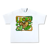 White lucky st patricks day hearts Urban Heavy Tee - LillyAllenDesigns