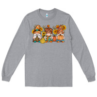 Heather Grey fall gnomes pumpkin sunflowers Long Sleeve Tee - Artiststas