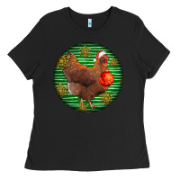 Black new hampshire red chicken christmas Ladies Tee - LillyAllenDesigns