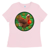 Bubblegum Pink new hampshire red chicken christmas Ladies Tee - LillyAllenDesigns