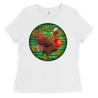 White new hampshire red chicken christmas Ladies Tee - LillyAllenDesigns