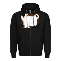 Black cowhide frames background Zipper Hoodie - RanaPortraitStore