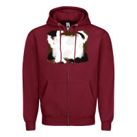 Burgundy cowhide frames background Zipper Hoodie - RanaPortraitStore