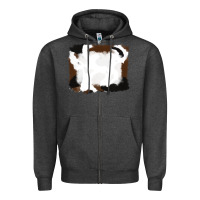 Charcoal Heather cowhide frames background Zipper Hoodie - RanaPortraitStore