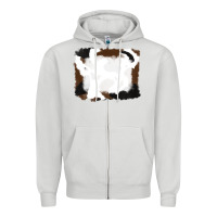Dove Grey cowhide frames background Zipper Hoodie - RanaPortraitStore