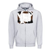 Heather Grey cowhide frames background Zipper Hoodie - RanaPortraitStore