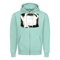 Seafoam cowhide frames background Zipper Hoodie - RanaPortraitStore