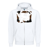 White cowhide frames background Zipper Hoodie - RanaPortraitStore