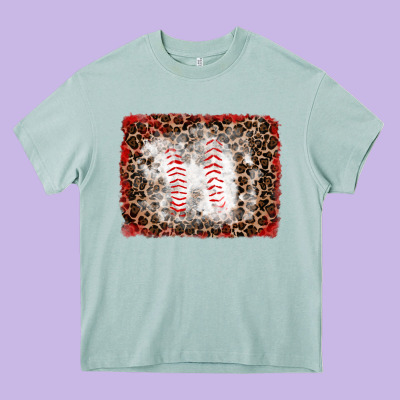 Baseball Leopard Background Heavy Core Tee Designed By Ranaportraitstore